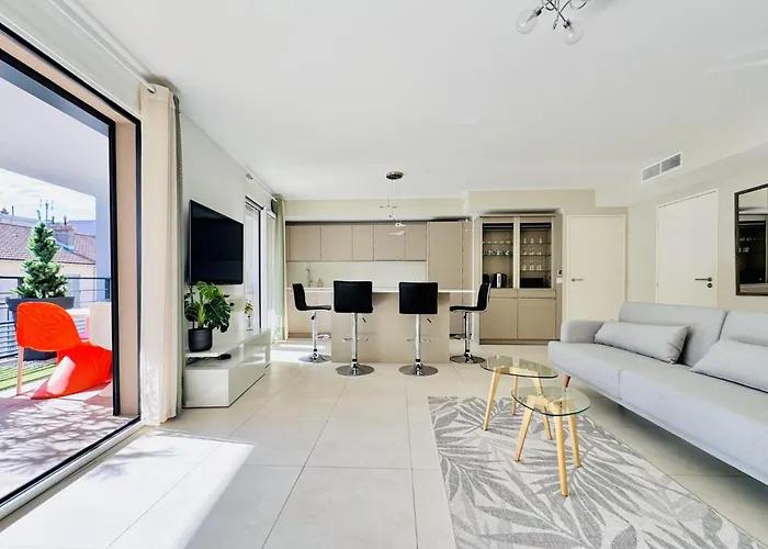 Le Carre Croisette - Duplex Terrasse Centre Lägenhet